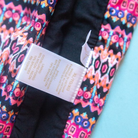 NEW Anne Cole Signature Black Pink Stripe Fold Over Mid Rise Swim Bottom Sz XL - Picture 4 of 5